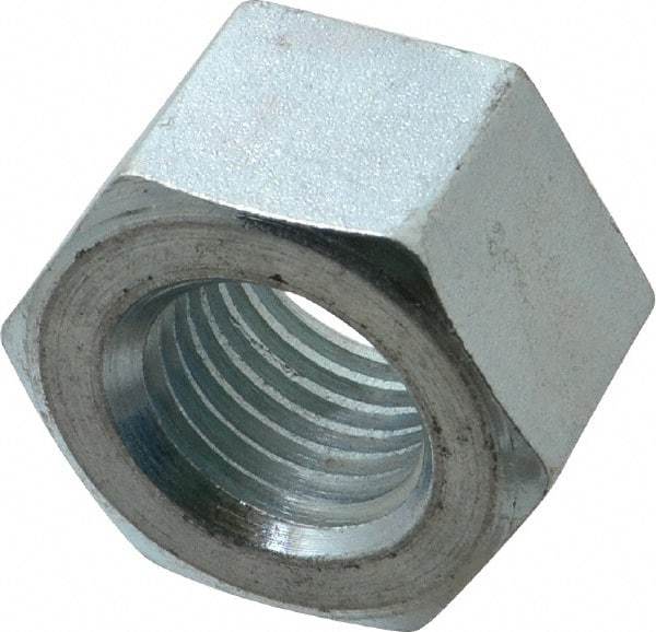 Value Collection - 1-1/4 - 7 UNC Steel Right Hand Heavy Hex Nut - 2" Across Flats, 1-7/32" High, Zinc-Plated Finish - Industrial Tool & Supply