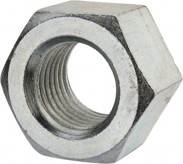 Value Collection - 2 - 4-1/2 UNC Steel Right Hand Heavy Hex Nut - 3-1/8" Across Flats, 1-31/32" High, Zinc Clear Finish - Industrial Tool & Supply