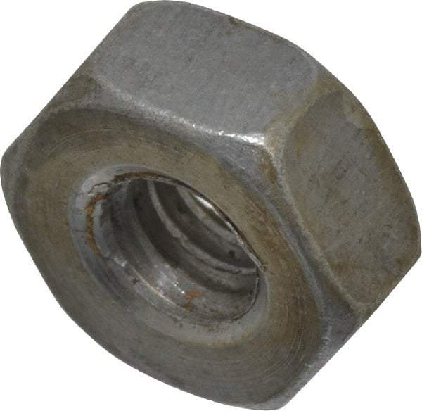 Value Collection - 1/4-20 UNC Steel Right Hand Heavy Hex Nut - 1/2" Across Flats, 15/64" High, Uncoated, 2B Class of Fit - Industrial Tool & Supply