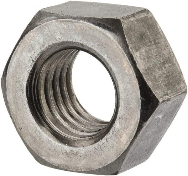 Value Collection - 9/16-12 UNC Steel Right Hand Heavy Hex Nut - 15/16" Across Flats, 35/64" High, Uncoated, 2B Class of Fit - Industrial Tool & Supply