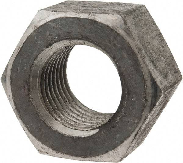 Value Collection - 1-1/4 - 7 UNC Steel Right Hand Heavy Hex Nut - 2" Across Flats, 1.2188" High, Uncoated - Industrial Tool & Supply