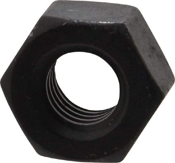 Value Collection - 7/16-14 UNC Steel Right Hand Heavy Hex Nut - 3/4" Across Flats, 27/64" High, Uncoated, 2B Class of Fit - Industrial Tool & Supply