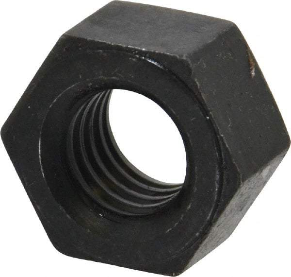 Value Collection - 9/16-12 UNC Steel Right Hand Heavy Hex Nut - 15/16" Across Flats, 35/64" High, Uncoated, 2B Class of Fit - Industrial Tool & Supply