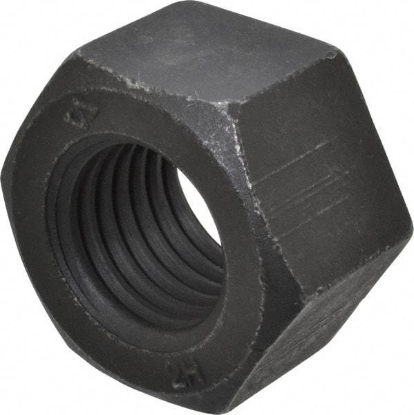 Value Collection - 1-8 UNC Steel Right Hand Heavy Hex Nut - 1-5/8" Across Flats, 63/64" High, Uncoated, 2B Class of Fit - Industrial Tool & Supply