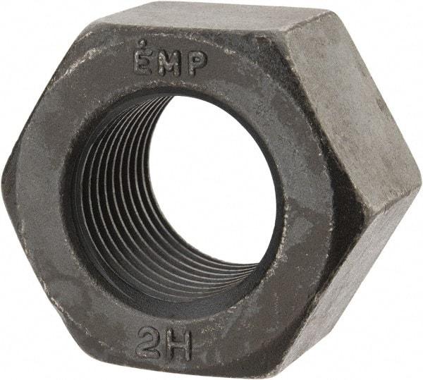 Value Collection - 1-3/8 - 8 UN Steel Right Hand Heavy Hex Nut - 2-3/16" Across Flats, 1-11/32" High, Uncoated, 2B Class of Fit - Industrial Tool & Supply