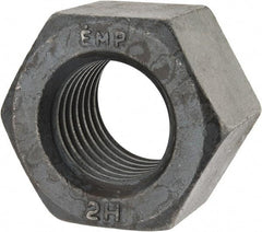 Value Collection - 1-3/4 - 5 UNC Steel Right Hand Heavy Hex Nut - 2-3/4" Across Flats, 1-23/32" High, Uncoated, 2B Class of Fit - Industrial Tool & Supply