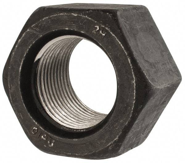 Value Collection - 1-3/4 - 8 UN Steel Right Hand Heavy Hex Nut - 2-3/4" Across Flats, 1-23/32" High, Uncoated, 2B Class of Fit - Industrial Tool & Supply
