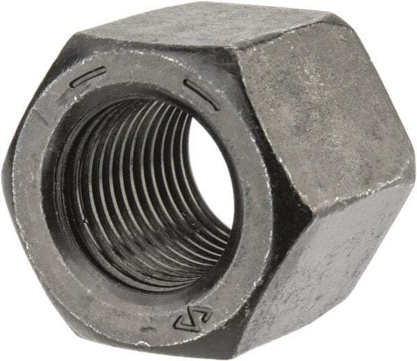 Value Collection - 9/16-18 UNF Steel Right Hand High Hex Nut - 7/8" Across Flats, 49/64" High, Uncoated - Industrial Tool & Supply