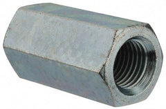 Value Collection - 1-1/4 - 7 UNC, 3" OAL Steel Standard Coupling Nut - Zinc-Plated Finish, 1-5/8" Width Across Flats - Industrial Tool & Supply