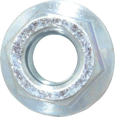 Value Collection - 7/16-14, 15/16" Flange Diam, Serrated Flange Nut - Grade Grade 2 Steel, Zinc-Plated Finish, 0.395" Flange Height - Industrial Tool & Supply