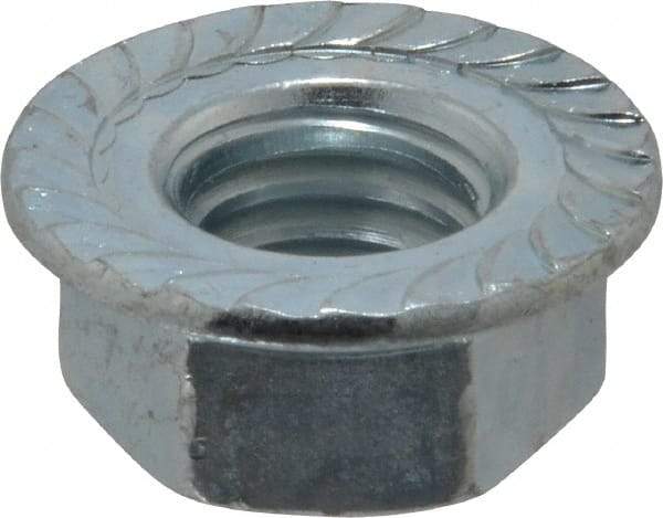 Value Collection - 1/2-13, 1.031" Flange Diam, Serrated Flange Nut - Grade Grade 2 Steel, Zinc-Plated Finish, 0.458" Flange Height - Industrial Tool & Supply