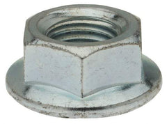 Value Collection - 7/16-20, 15/16" Flange Diam, Serrated Flange Nut - Grade Grade 2 Steel, Zinc-Plated Finish, 0.395" Flange Height - Industrial Tool & Supply