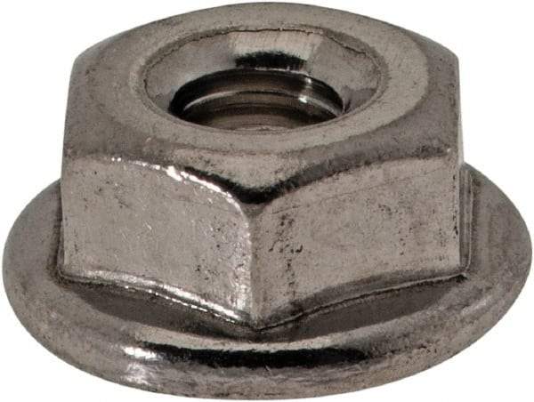Value Collection - #8-32, 15/32" Flange Diam, Serrated Flange Nut - Grade 18-8 Stainless Steel, 0.203" Flange Height - Industrial Tool & Supply