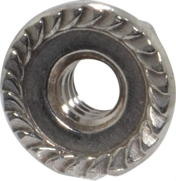 Value Collection - #10-24, 1/2" Flange Diam, Serrated Flange Nut - Grade 18-8 Stainless Steel, 7/32" Flange Height - Industrial Tool & Supply