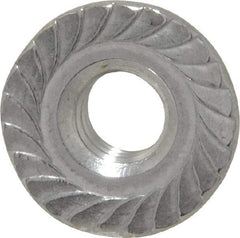 Value Collection - 1/4-20, 19/32" Flange Diam, Serrated Flange Nut - Grade 18-8 Stainless Steel, 0.236" Flange Height - Industrial Tool & Supply