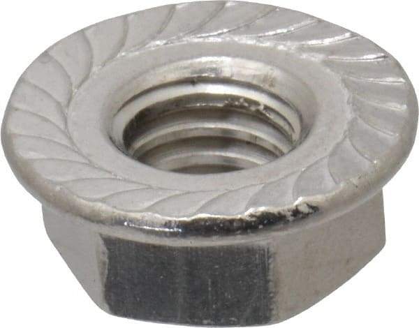 Value Collection - 5/16-18, 0.68" Flange Diam, Serrated Flange Nut - Grade 18-8 Stainless Steel, 0.283" Flange Height - Industrial Tool & Supply