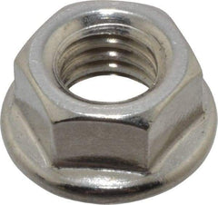 Value Collection - 3/8-16, 3/4" Flange Diam, Serrated Flange Nut - Grade 18-8 Stainless Steel, 0.347" Flange Height - Industrial Tool & Supply