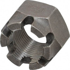 Value Collection - 1-1/8 - 12 UNF Grade 5 Steel Castle Locknut - 1-11/16" Width Across Flats, 1-5/32" High, Uncoated - Industrial Tool & Supply