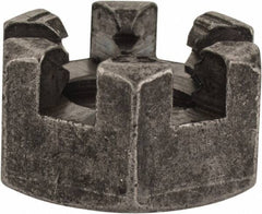 Value Collection - 3/8-16 UNC Grade 2 Steel Slotted Locknut - 9/16" Width Across Flats, 21/64" High, Uncoated - Industrial Tool & Supply