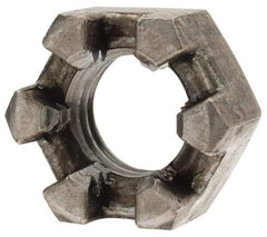 Value Collection - 1/2-13 UNC Grade 2 Steel Slotted Locknut - 3/4" Width Across Flats, 7/16" High, Uncoated - Industrial Tool & Supply