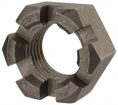 Value Collection - 1-1/2 - 6 UNC Grade 2 Steel Slotted Locknut - 2-1/4" Width Across Flats, 1-9/32" High, Uncoated - Industrial Tool & Supply