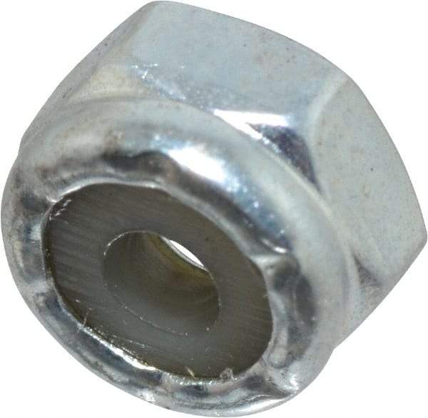 Value Collection - #4-40 UNC Grade 2 Hex Lock Nut with Nylon Insert - 1/4" Width Across Flats, 5/32" High, Zinc-Plated Finish - Industrial Tool & Supply