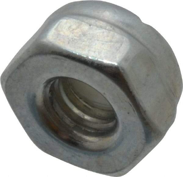 Value Collection - #5-40 UNC Grade 2 Hex Lock Nut with Nylon Insert - 1/4" Width Across Flats, 5/32" High, Zinc-Plated Finish - Industrial Tool & Supply