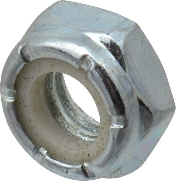 Value Collection - 5/16-18 UNC Grade 2 Hex Jam Lock Nut with Nylon Insert - 1/2" Width Across Flats, 17/64" High, Zinc-Plated Finish - Industrial Tool & Supply