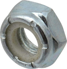 Value Collection - 5/16-18 UNC Grade 2 Hex Jam Lock Nut with Nylon Insert - 1/2" Width Across Flats, 17/64" High, Zinc-Plated Finish - Industrial Tool & Supply
