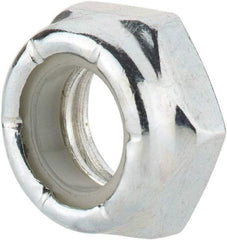 Value Collection - 3/8-16 UNC Grade 2 Hex Jam Lock Nut with Nylon Insert - 9/16" Width Across Flats, 9/32" High, Zinc-Plated Finish - Industrial Tool & Supply