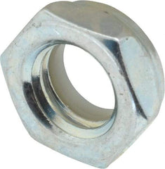 Value Collection - 1/2-13 UNC Grade 2 Hex Jam Lock Nut with Nylon Insert - 3/4" Width Across Flats, 21/64" High, Zinc-Plated Finish - Industrial Tool & Supply
