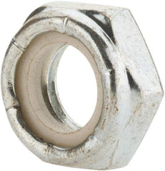 Value Collection - 9/16-12 UNC Grade 2 Hex Jam Lock Nut with Nylon Insert - 7/8" Width Across Flats, 23/64" High, Zinc-Plated Finish - Industrial Tool & Supply