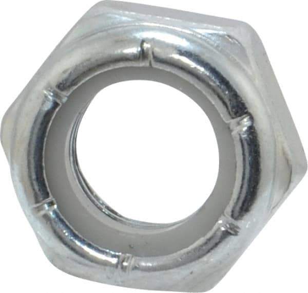 Value Collection - 5/16-24 UNF Grade 2 Hex Jam Lock Nut with Nylon Insert - 1/2" Width Across Flats, 17/64" High, Zinc-Plated Finish - Industrial Tool & Supply
