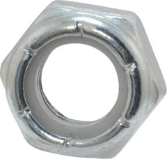Value Collection - 5/16-24 UNF Grade 2 Hex Jam Lock Nut with Nylon Insert - 1/2" Width Across Flats, 17/64" High, Zinc-Plated Finish - Industrial Tool & Supply