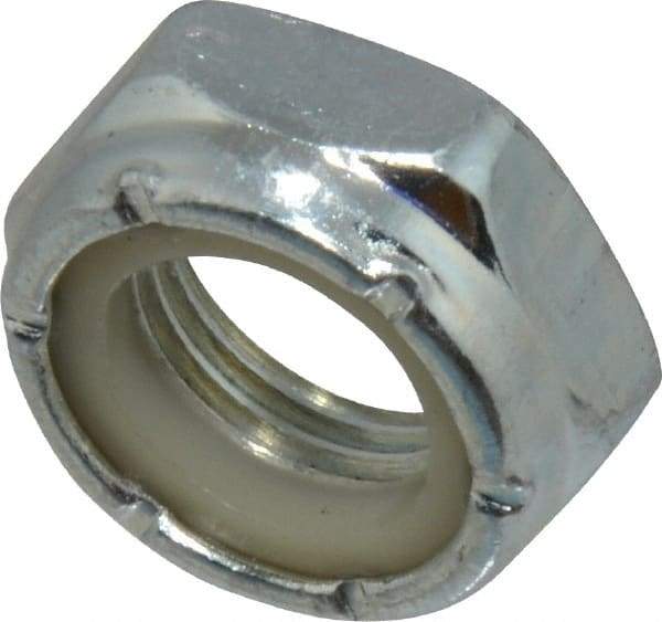 Value Collection - 1/2-20 UNF Grade 2 Hex Jam Lock Nut with Nylon Insert - 3/4" Width Across Flats, 21/64" High, Zinc-Plated Finish - Industrial Tool & Supply