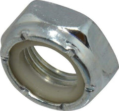 Value Collection - 1/2-20 UNF Grade 2 Hex Jam Lock Nut with Nylon Insert - 3/4" Width Across Flats, 21/64" High, Zinc-Plated Finish - Industrial Tool & Supply