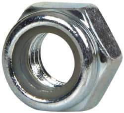Value Collection - M6x1.00 Metric Coarse Grade 8 Hex Lock Nut with Nylon Insert - 6mm High, Zinc-Plated Finish - Industrial Tool & Supply