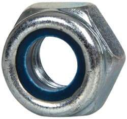 Value Collection - M10x1.50 Metric Coarse Grade 8 Hex Lock Nut with Nylon Insert - 10mm High, Zinc-Plated Finish - Industrial Tool & Supply