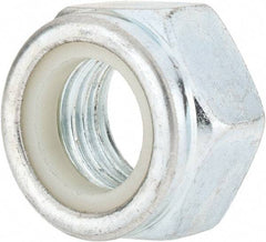 Value Collection - M20x2.50 Metric Coarse Grade 8 Hex Lock Nut with Nylon Insert - 20mm High, Zinc-Plated Finish - Industrial Tool & Supply