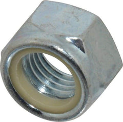Value Collection - M24x3.00 Metric Coarse Grade 8 Hex Lock Nut with Nylon Insert - 24mm High, Zinc-Plated Finish - Industrial Tool & Supply