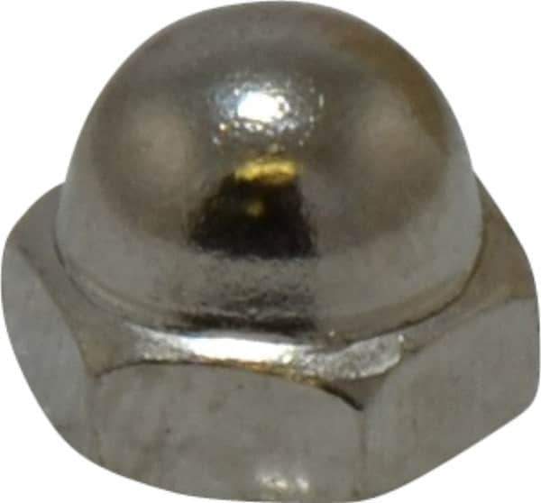 Value Collection - #6-32 UNC, 5/16" Width Across Flats, Nickel Plated, Steel Acorn Nut - 1/4" Overall Height, Grade 2 - Industrial Tool & Supply