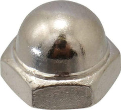 Value Collection - #8-32 UNC, 5/16" Width Across Flats, Nickel Plated, Steel Acorn Nut - 1/4" Overall Height, Grade 2 - Industrial Tool & Supply
