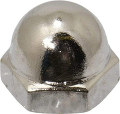 Value Collection - #10-24 UNC, 3/8" Width Across Flats, Nickel Plated, Steel Acorn Nut - 9/32" Overall Height, Grade 2 - Industrial Tool & Supply