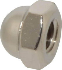 Value Collection - 1/4-20" UNC, 7/16" Width Across Flats, Nickel Plated, Steel Acorn Nut - 21/64" Overall Height, Grade 2 - Industrial Tool & Supply