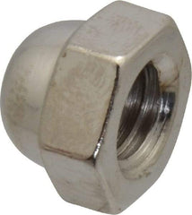 Value Collection - 3/8-16" UNC, 5/8" Width Across Flats, Nickel Plated, Steel Acorn Nut - 27/64" Overall Height, Grade 2 - Industrial Tool & Supply