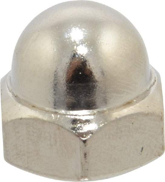 Value Collection - 7/16-14" UNC, 5/8" Width Across Flats, Nickel Plated, Steel Acorn Nut - 11/16" Overall Height, Grade 2 - Industrial Tool & Supply