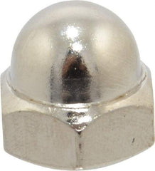 Value Collection - 7/16-14" UNC, 5/8" Width Across Flats, Nickel Plated, Steel Acorn Nut - 11/16" Overall Height, Grade 2 - Industrial Tool & Supply