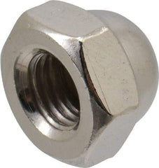 Value Collection - 5/16-24" UNF, 9/16" Width Across Flats, Nickel Plated, Steel Acorn Nut - 3/8" Overall Height, Grade 2 - Industrial Tool & Supply