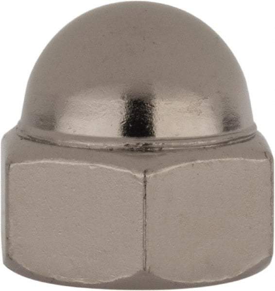 Value Collection - 7/16-20" UNF, 5/8" Width Across Flats, Nickel Plated, Steel Acorn Nut - 11/16" Overall Height, Grade 2 - Industrial Tool & Supply