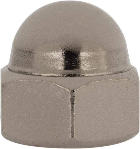 Value Collection - 1/2-20" UNF, 3/4" Width Across Flats, Nickel Plated, Steel Acorn Nut - 9/16" Overall Height, Grade 2 - Industrial Tool & Supply